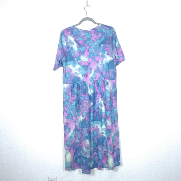 LOGO By Lori Goldstein Tie Dye Jersey Midi Dress - Picture 7 of 10